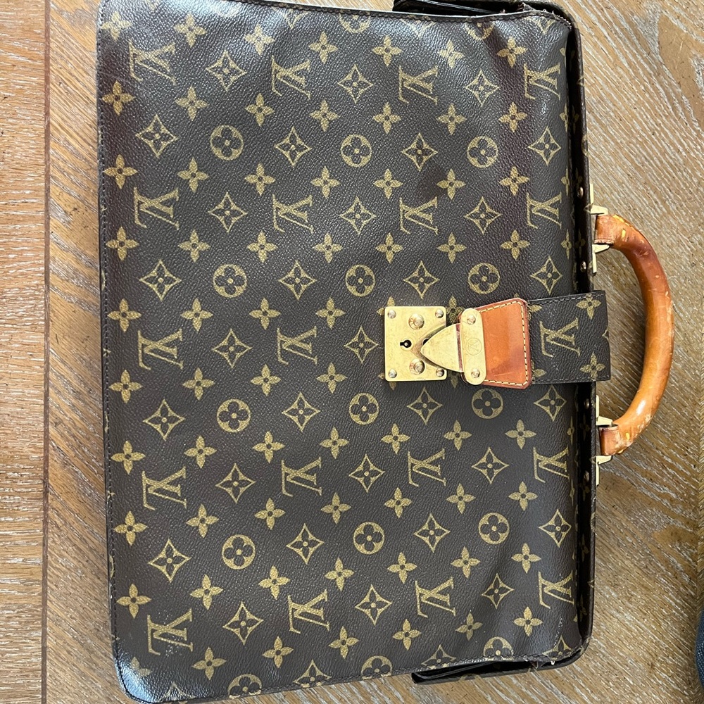 Louis Vuitton Monogram Brown and Gold Briefcase